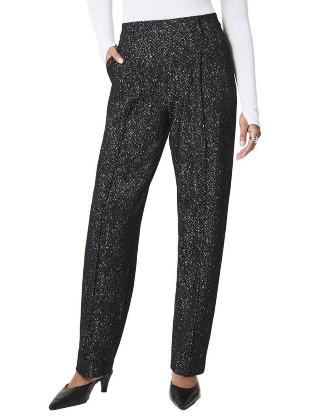 SPANX | Women’s Ponte Barrel Black & White Pants Size Large
